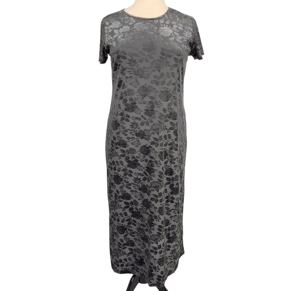 Vintage 90s Kim Rogers Velvet Burnout Dress – Size Large